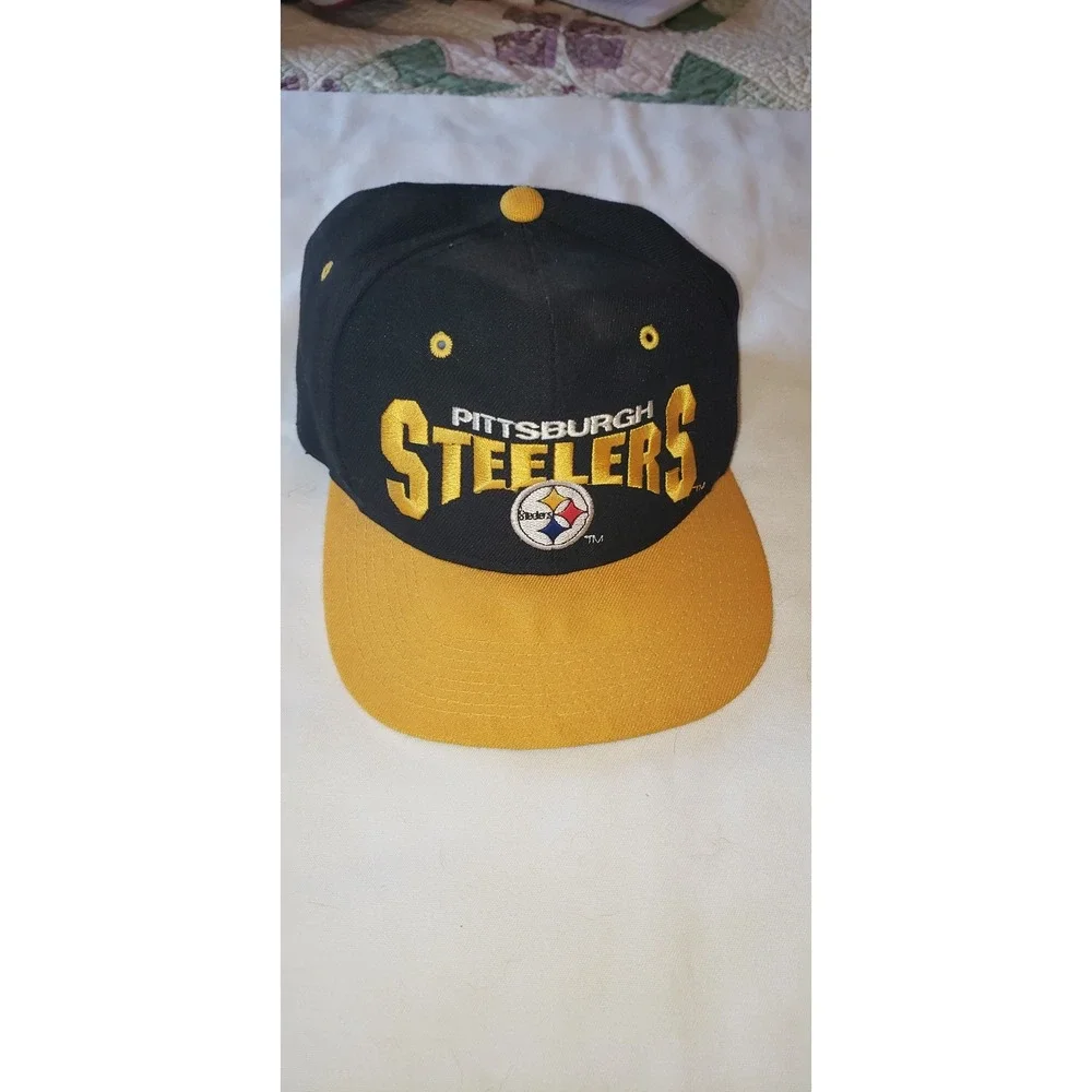 Vintage Pittsburgh Steelers Drew Pearson Snapback Hat Black Gold NFL Cap
